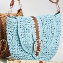 BOLSO RAFIA ASA DE CUERO HL13201