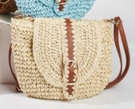 BOLSO RAFIA ASA DE CUERO HL13201