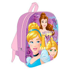 MOCHILA INFANTIL PEQUEÑA 3D PRINCESAS DISNEY